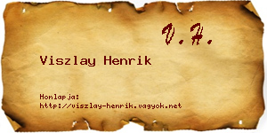 Viszlay Henrik névjegykártya